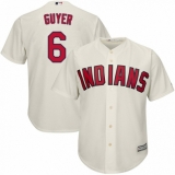 Men's Majestic Cleveland Indians #6 Brandon Guyer Replica Cream Alternate 2 Cool Base MLB Jersey