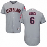 Men's Majestic Cleveland Indians #6 Brandon Guyer Grey Road Flex Base Authentic Collection MLB Jersey