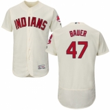 Men's Majestic Cleveland Indians #47 Trevor Bauer Cream Alternate Flex Base Authentic Collection MLB Jersey