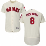 Men's Majestic Cleveland Indians #8 Lonnie Chisenhall Cream Alternate Flex Base Authentic Collection MLB Jersey