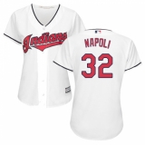 Women's Majestic Cleveland Indians #32 Mike Napoli Authentic White Home Cool Base MLB Jersey