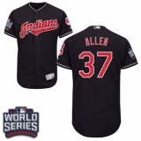 Men's Majestic Cleveland Indians #37 Cody Allen Navy Blue 2016 World Series Bound Flexbase Authentic Collection MLB Jersey