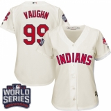 Women's Majestic Cleveland Indians #99 Ricky Vaughn Authentic Cream Alternate 2 2016 World Series Bound Cool Base MLB Jersey