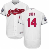 Men's Majestic Cleveland Indians #14 Larry Doby White 2016 World Series Bound Flexbase Authentic Collection MLB Jersey