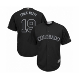 Men's Colorado Rockies #19 Charlie Blackmon  Chuck Nazty Authentic Black 2019 Players Weekend Baseball Jersey