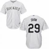 Youth Majestic Colorado Rockies #29 Bryan Shaw Authentic White Home Cool Base MLB Jersey