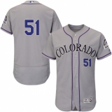 Men's Majestic Colorado Rockies #51 Jake McGee Grey Road Flex Base Authentic Collection MLB Jersey