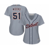 Women's Detroit Tigers #51 Matt Moore Replica Grey Road Cool Base Baseball Jersey