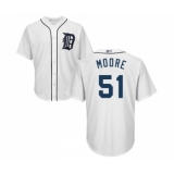 Youth Detroit Tigers #51 Matt Moore Replica White Home Cool Base Baseball Jersey