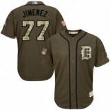 Men's Majestic Detroit Tigers #77 Joe Jimenez Authentic Green Salute to Service MLB Jersey