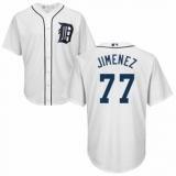 Youth Majestic Detroit Tigers #77 Joe Jimenez Authentic White Home Cool Base MLB Jersey