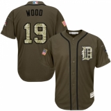 Youth Majestic Detroit Tigers #19 Travis Wood Authentic Green Salute to Service MLB Jersey