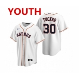 Youth Houston Astros #30 Kyle Tucker White Cool Base Stitched Jersey