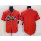 Men's Houston Astros Blank Number Orange Cool Base Stitched Baseball Jersey
