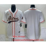 Men's Houston Astros Blank White Cool Base Stitched Baseball Jersey1