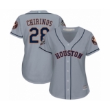 Women's Houston Astros #28 Robinson Chirinos Authentic Grey Road Cool Base 2019 World Series Bound Baseball Jersey
