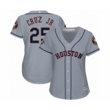 Women's Houston Astros #25 Jose Cruz Jr. Authentic Grey Road Cool Base 2019 World Series Bound Baseball Jersey