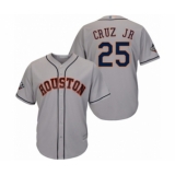 Youth Houston Astros #25 Jose Cruz Jr. Authentic Grey Road Cool Base 2019 World Series Bound Baseball Jersey