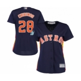 Women's Houston Astros #28 Robinson Chirinos Authentic Navy Blue Alternate Cool Base Baseball Jersey