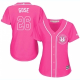 Women's Majestic Houston Astros #26 Anthony Gose Replica Pink Fashion Cool Base MLB Jersey