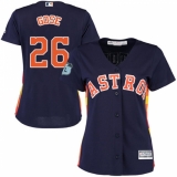 Women's Majestic Houston Astros #26 Anthony Gose Authentic Navy Blue Alternate Cool Base MLB Jersey