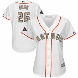 Women's Majestic Houston Astros #26 Anthony Gose Authentic White 2018 Gold Program Cool Base MLB Jersey
