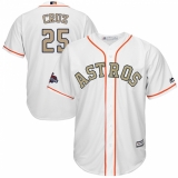 Youth Majestic Houston Astros #25 Jose Cruz Jr. Authentic White 2018 Gold Program Cool Base MLB Jersey