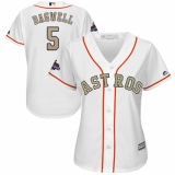 Women's Majestic Houston Astros #5 Jeff Bagwell Authentic White 2018 Gold Program Cool Base MLB Jersey