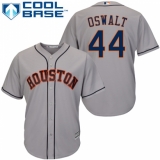 Youth Majestic Houston Astros #44 Roy Oswalt Replica Grey Road Cool Base MLB Jersey