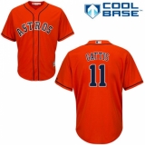Youth Majestic Houston Astros #11 Evan Gattis Replica Orange Alternate Cool Base MLB Jersey