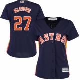 Women's Majestic Houston Astros #27 Jose Altuve Authentic Navy Blue Alternate Cool Base MLB Jersey