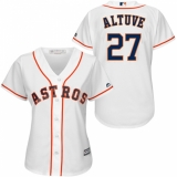 Women's Majestic Houston Astros #27 Jose Altuve Replica White Home Cool Base MLB Jersey