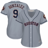 Women's Majestic Houston Astros #9 Marwin Gonzalez Replica Grey Road Cool Base MLB Jersey