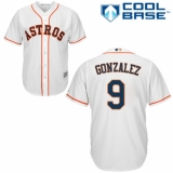 Youth Majestic Houston Astros #9 Marwin Gonzalez Replica White Home Cool Base MLB Jersey