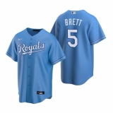 Men's Nike Kansas City Royals #5 George Brett Light Blue Alternate Stitched Baseball Jersey