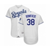 Men's Kansas City Royals #38 Jorge Bonifacio White Home Flex Base Authentic Baseball Player Jersey