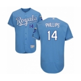 Men's Kansas City Royals #14 Brett Phillips Light Blue Alternate Flex Base Authentic Collection Baseball Player Jersey