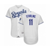 Men's Kansas City Royals #11 Bubba Starling White Home Flex Base Authentic Baseball Player Jersey