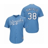 Youth Kansas City Royals #38 Jorge Bonifacio Authentic Light Blue Alternate 1 Cool Base Baseball Player Jersey