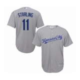 Youth Kansas City Royals #11 Bubba Starling Authentic Grey Road Cool Base Baseball Player Jersey