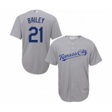 Men's Kansas City Royals #21 Homer Bailey Replica Grey Road Cool Base Baseball Jersey