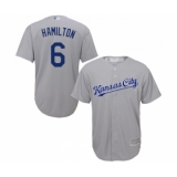 Men's Kansas City Royals #6 Billy Hamilton Replica Grey Road Cool Base Baseball Jersey
