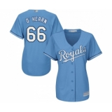Women's Kansas City Royals #66 Ryan O Hearn Replica Light Blue Alternate 1 Cool Base Baseball Jersey