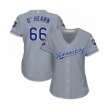 Women's Kansas City Royals #66 Ryan O Hearn Replica Grey Road Cool Base Baseball Jersey