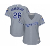 Women's Kansas City Royals #26 Brad Boxberger Replica Grey Road Cool Base Baseball Jersey