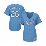Women's Kansas City Royals #26 Brad Boxberger Replica Light Blue Alternate 1 Cool Base Baseball Jersey