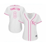 Women's Kansas City Royals #6 Billy Hamilton Replica White Fashion Cool Base Baseball Jersey