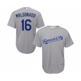 Youth Kansas City Royals #16 Martin Maldonado Replica Grey Road Cool Base Baseball Jersey