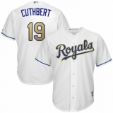 Youth Majestic Kansas City Royals #19 Cheslor Cuthbert Authentic White Home Cool Base MLB Jersey