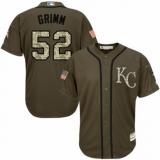 Men's Majestic Kansas City Royals #52 Justin Grimm Authentic Green Salute to Service MLB Jersey
